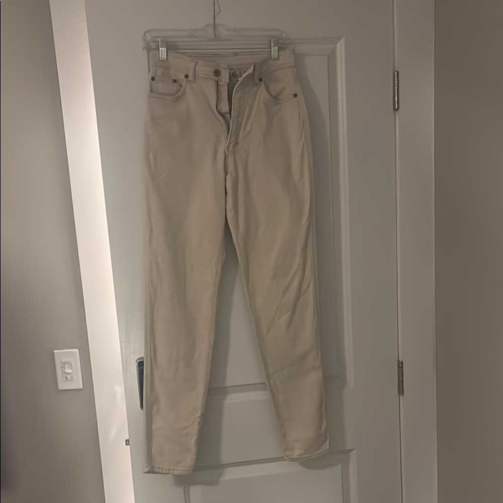 Cream Straight-Leg Women’s Jeans